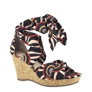 IMPO Ovalia wrap tie Wedge Sandal Size 6.5 - NWOB